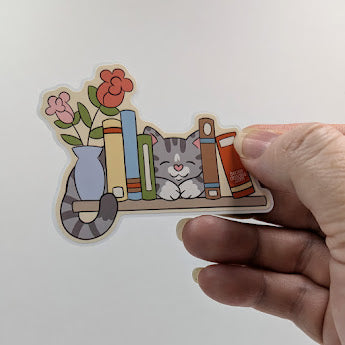 Bookshelf Cat Sticker