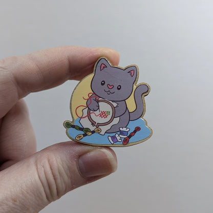 Needlepoint Cat Needle Minder