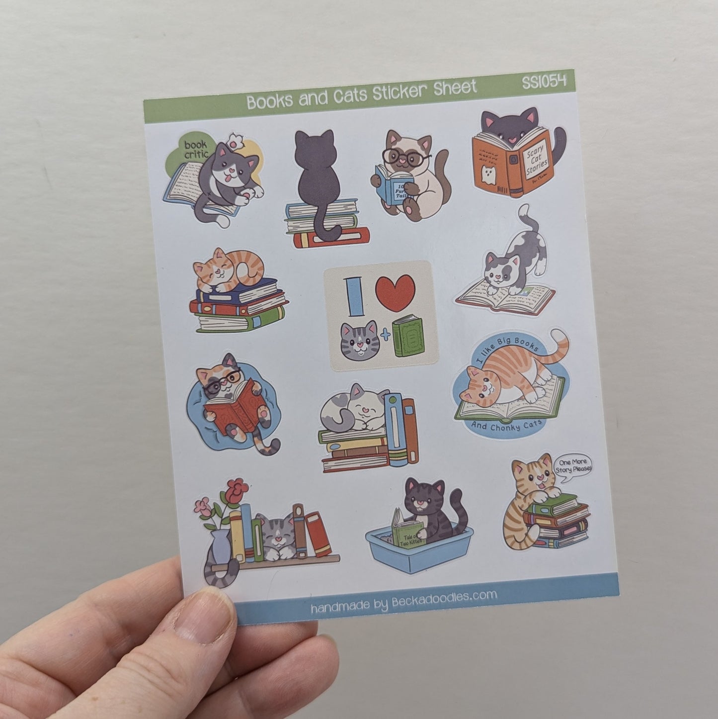 Books and Cats Sticker Sheet