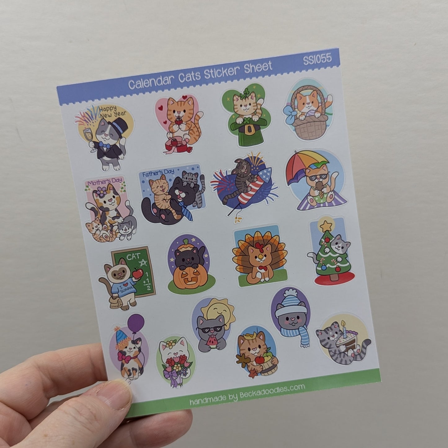 Calendar Cats Sticker Sheet