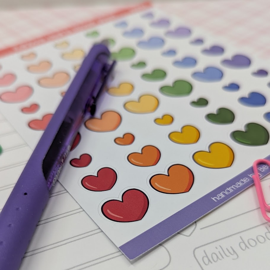 Rainbow Hearts Sticker Sheet