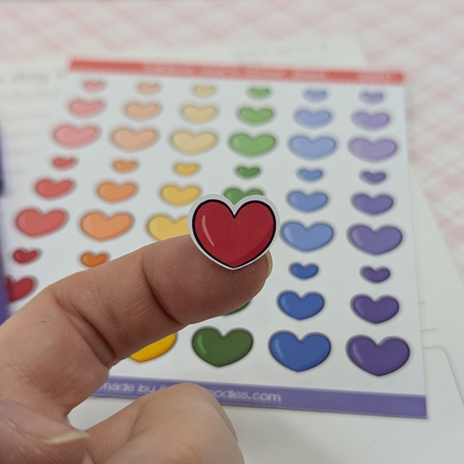 Rainbow Hearts Sticker Sheet