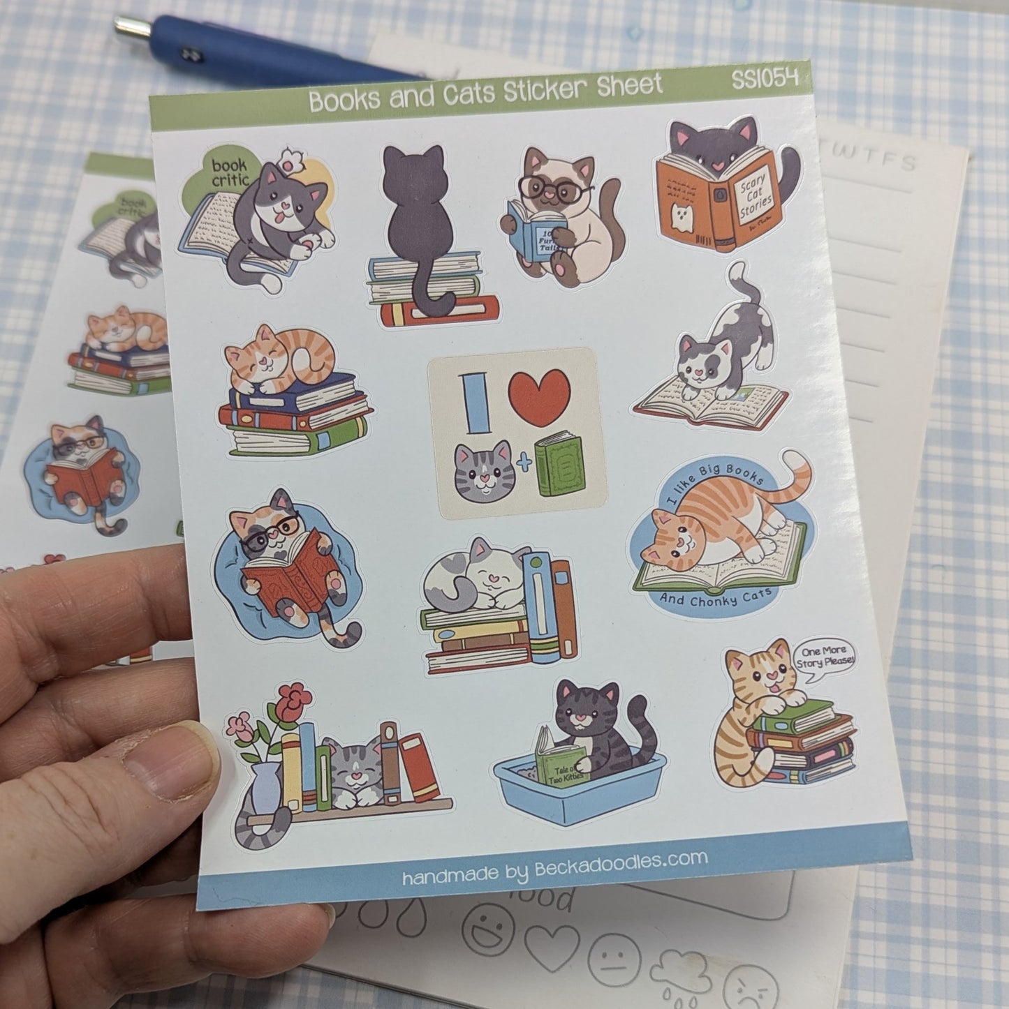 Books and Cats Sticker Sheet