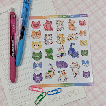 Rainbow Cats Sticker Sheet