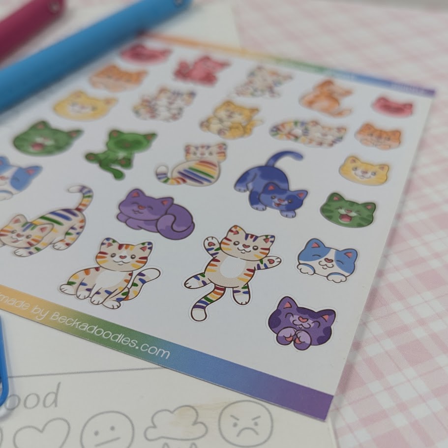 Rainbow Cats Sticker Sheet