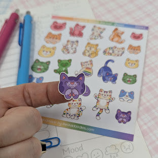 Rainbow Cats Sticker Sheet