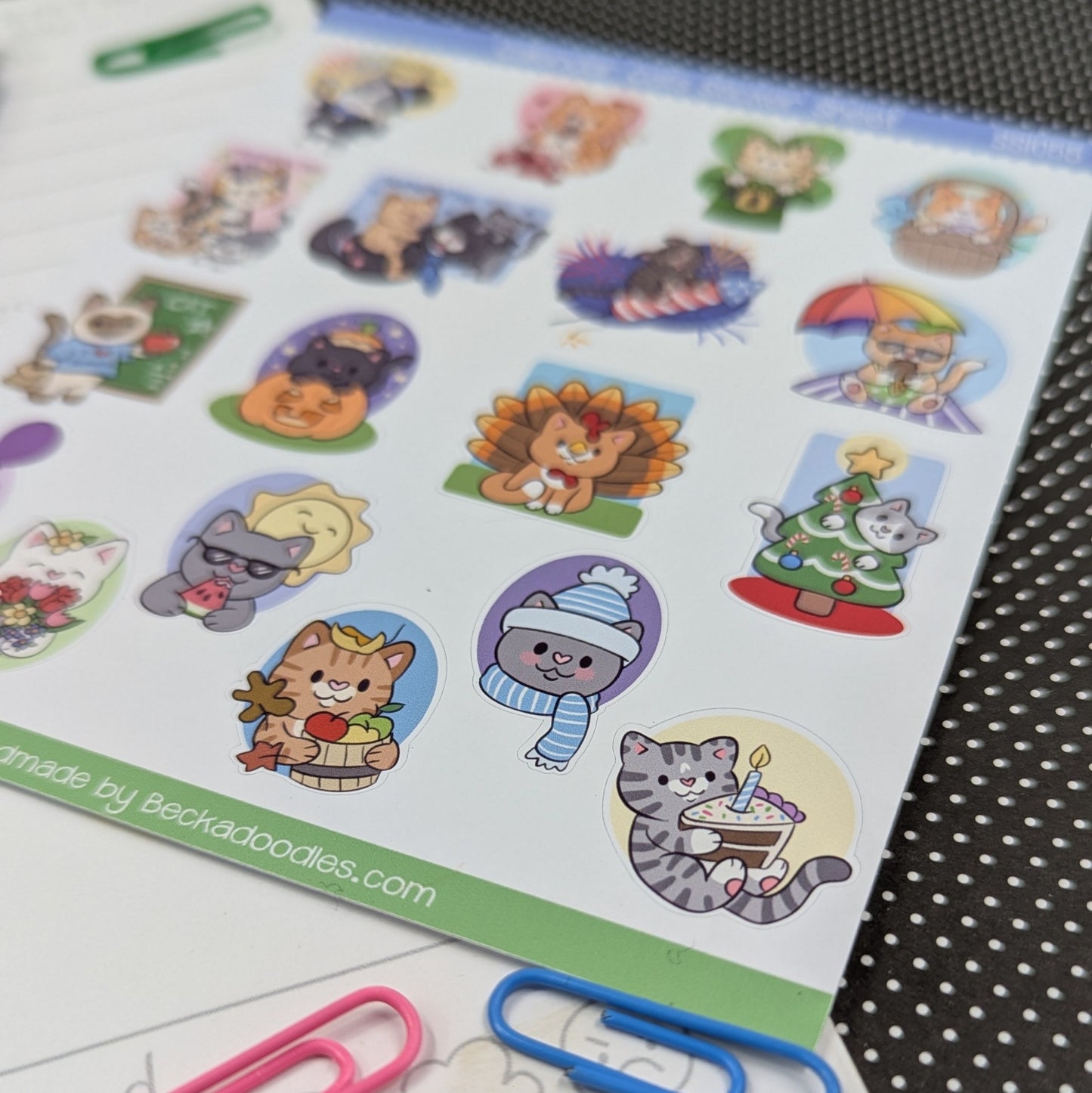 Calendar Cats Sticker Sheet