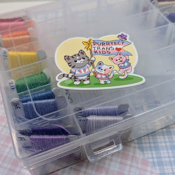 Purrtect Trans Kids Cat Stickers