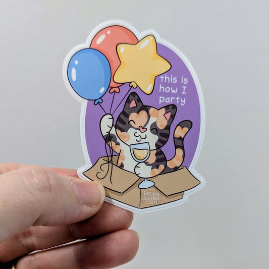 This Is How I Party Cat Sticker