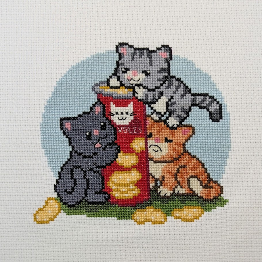 Snacky Cats Cross Stitch Pattern