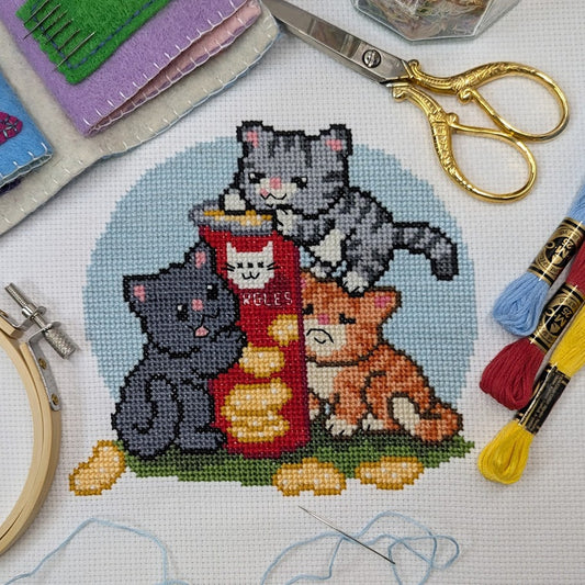 Snacky Cats Cross Stitch Pattern