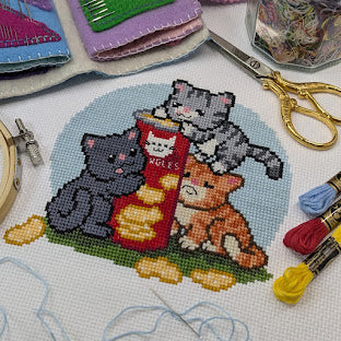 Snacky Cats Cross Stitch Pattern
