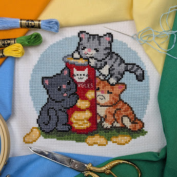 Snacky Cats Cross Stitch Pattern
