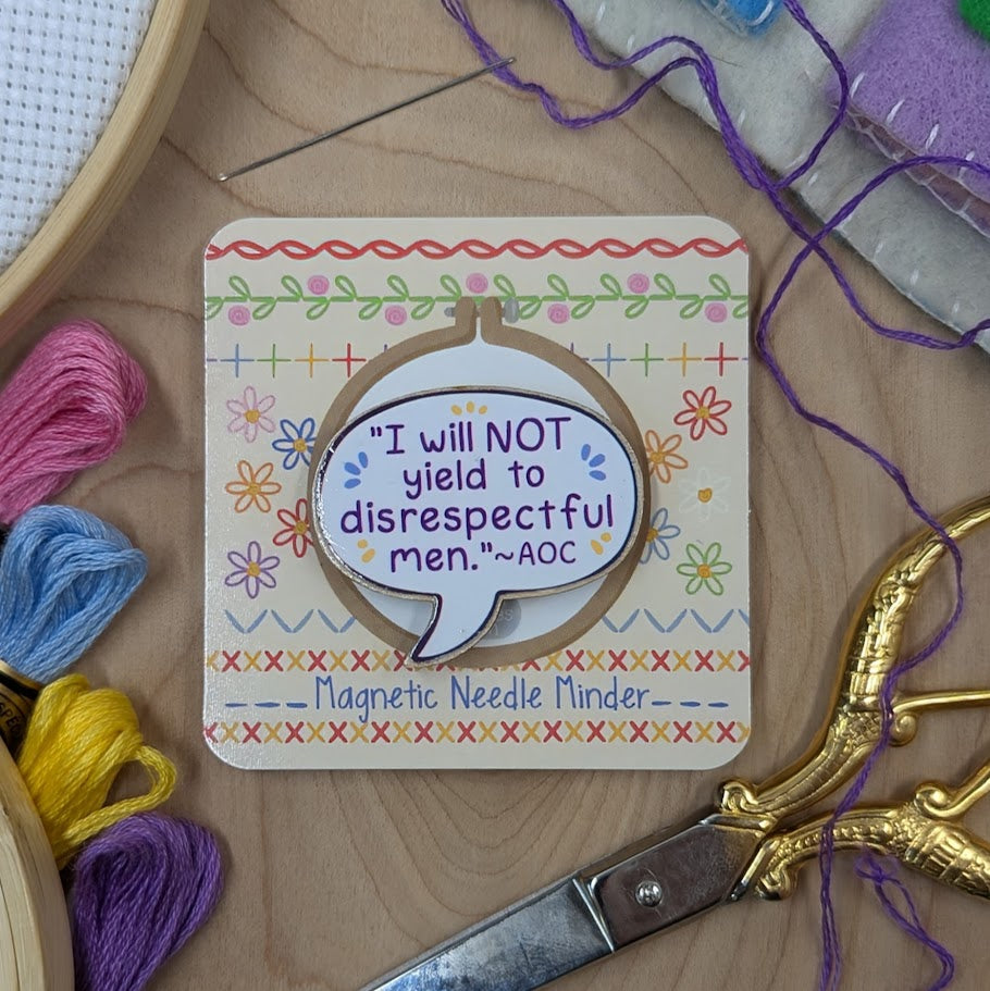 Will Not Yield Wooden Needle Minder