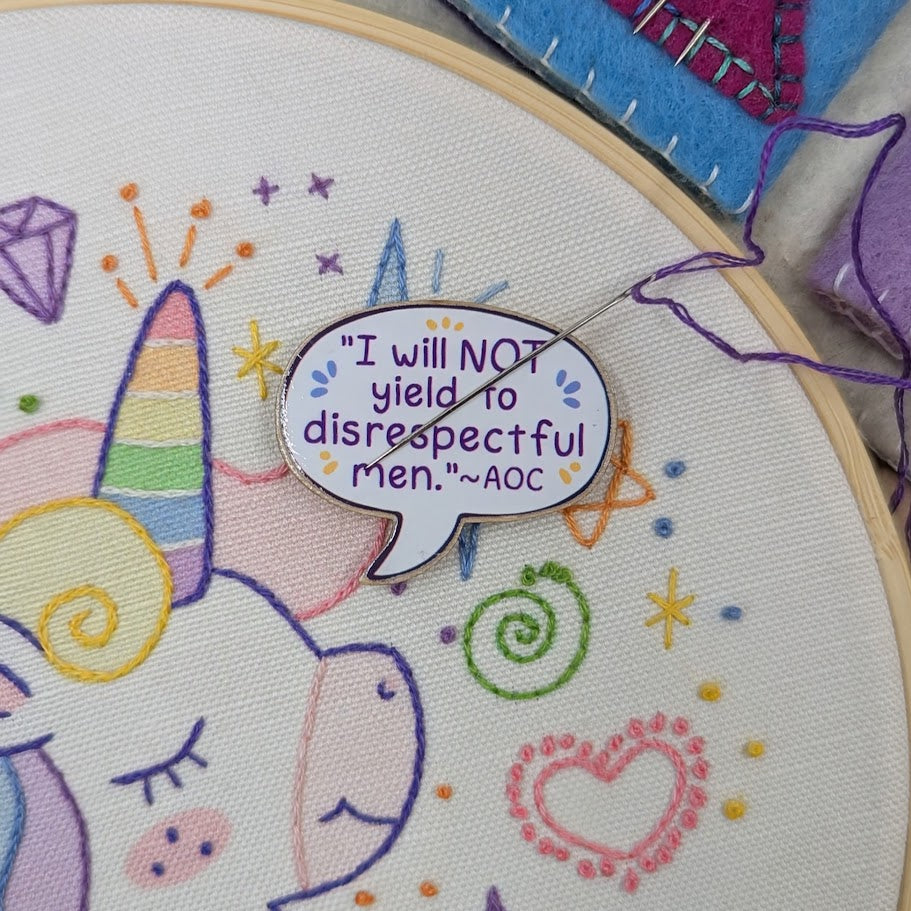 Will Not Yield Wooden Needle Minder
