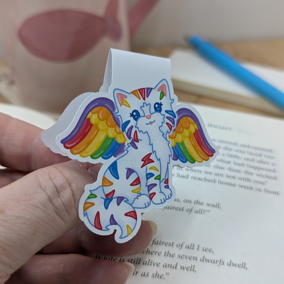 Rainbow Fairy Cat Magnetic Bookmark
