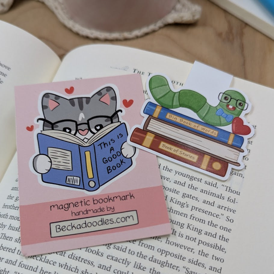 Book Worm Magnetic Bookmark