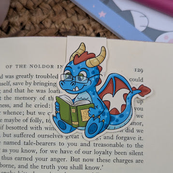 Book Reading Dragon Magnetic Bookmark
