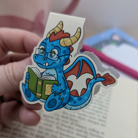 Book Reading Dragon Magnetic Bookmark