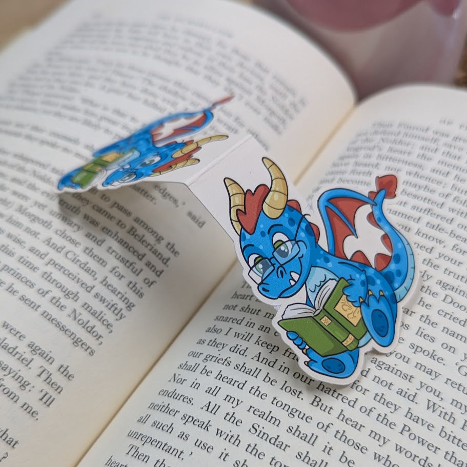 Book Reading Dragon Magnetic Bookmark