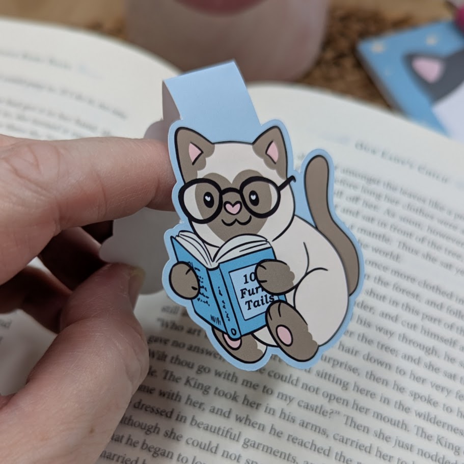 Cat Book Nerd Magnetic Bookmark
