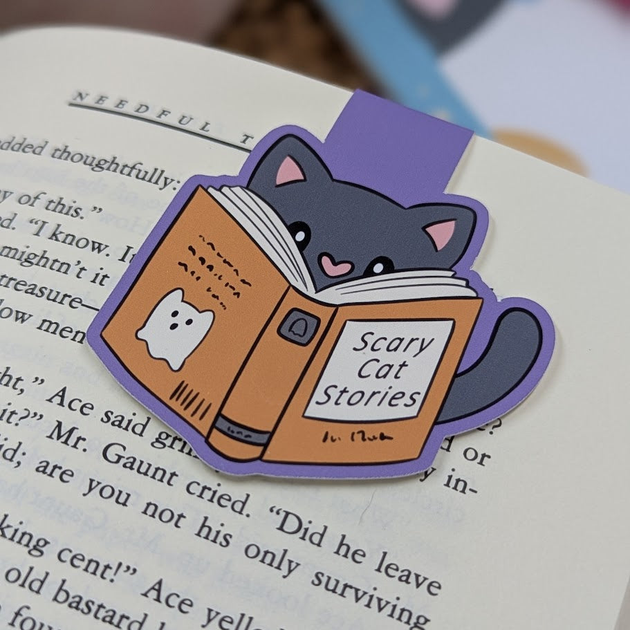 Scary Stories Cat Magnetic Bookmark