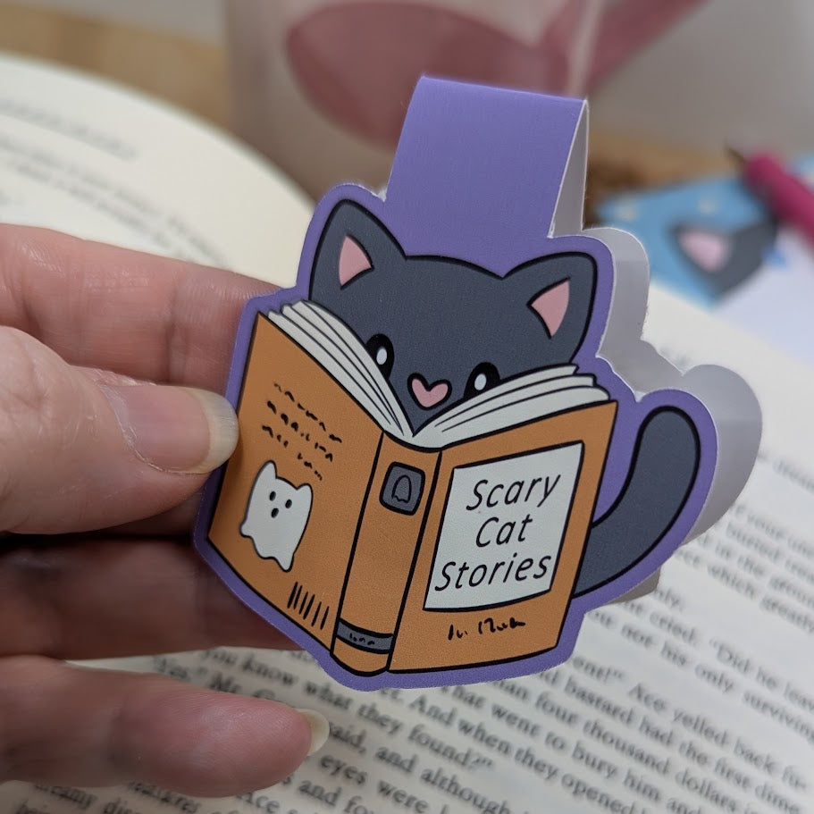 Scary Stories Cat Magnetic Bookmark