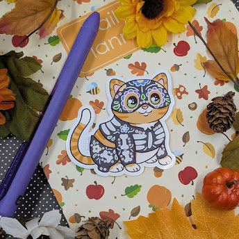 Sugar Skull Cat Sticker