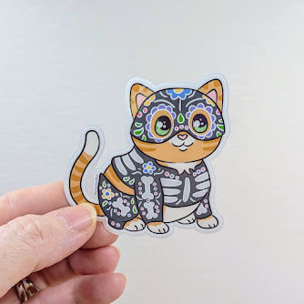 Sugar Skull Cat Sticker
