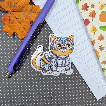 Sugar Skull Cat Sticker