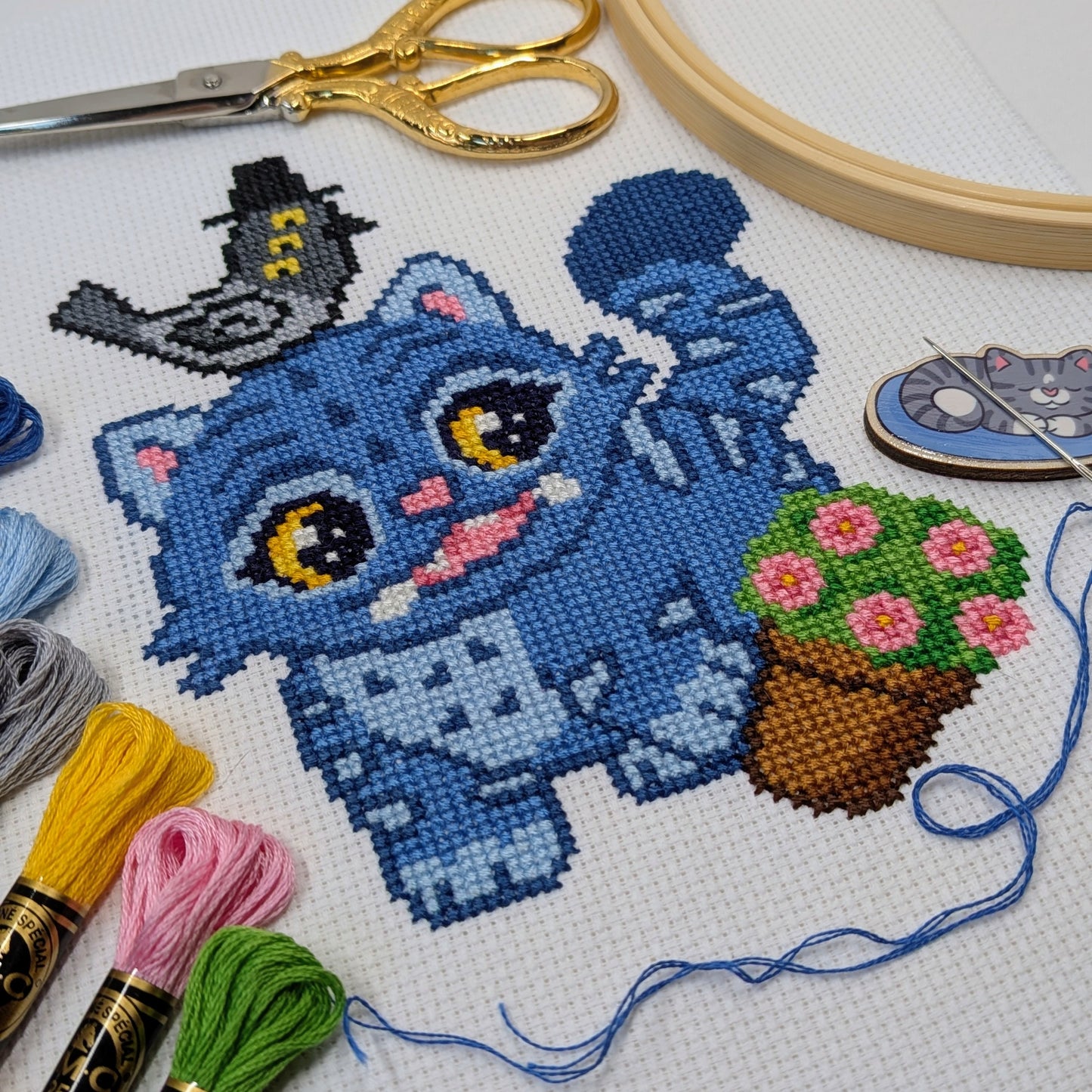 Derpy Tiger Flower Pot Cross Stitch Pattern