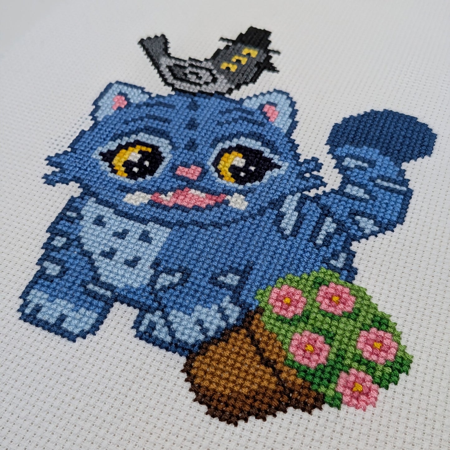 Derpy Tiger Flower Pot Cross Stitch Pattern