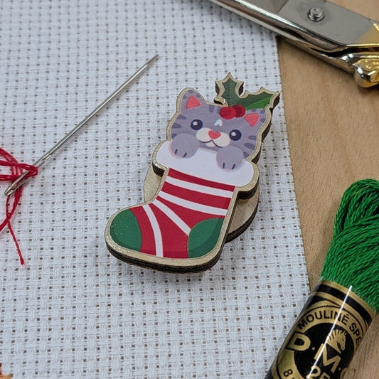 Christmas Stocking Cat Needle Minder