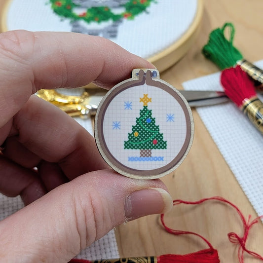 Stitched Christmas Tree Needle Minder