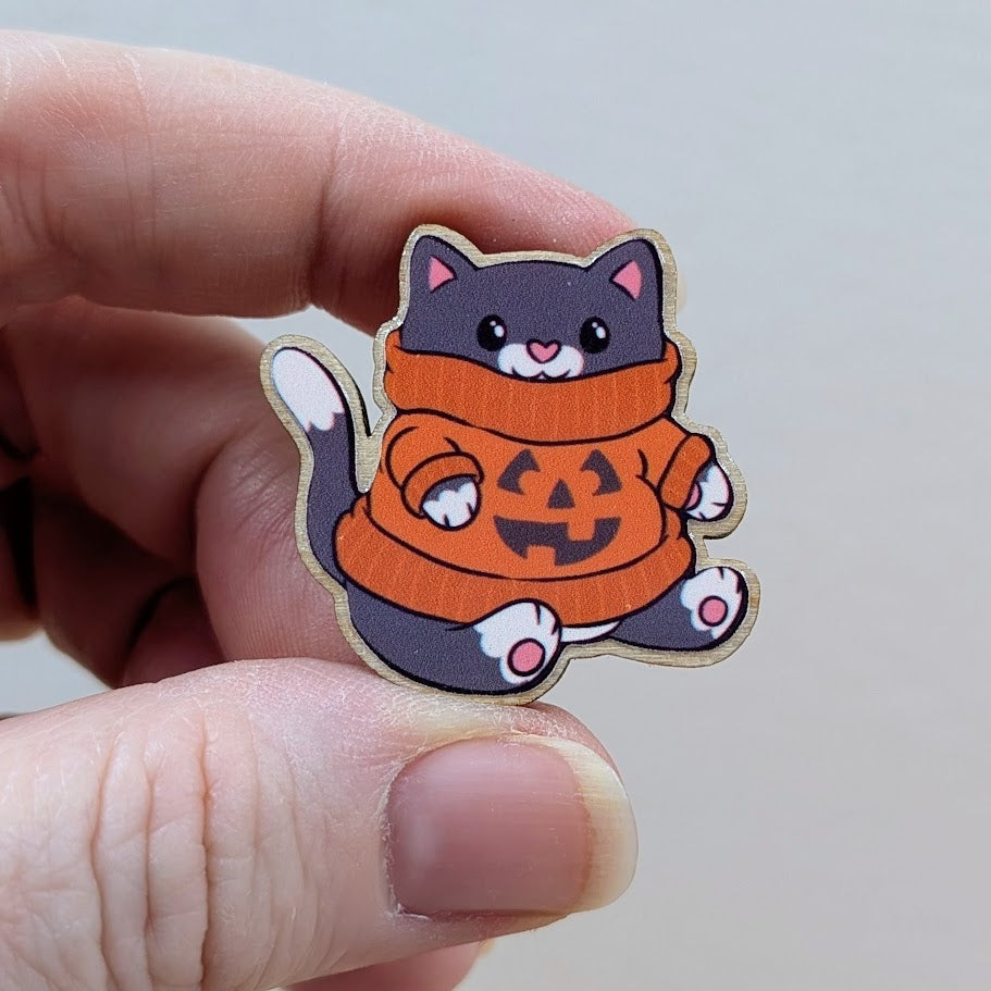 Pumpkin Sweater Cat Needle Minder