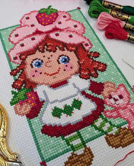 Strawberry Girl Cross Stitch Pattern