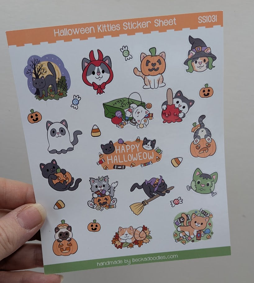 Halloween Cats Sticker Sheet