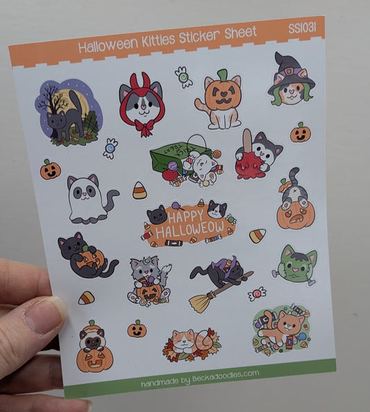 Halloween Cats Sticker Sheet