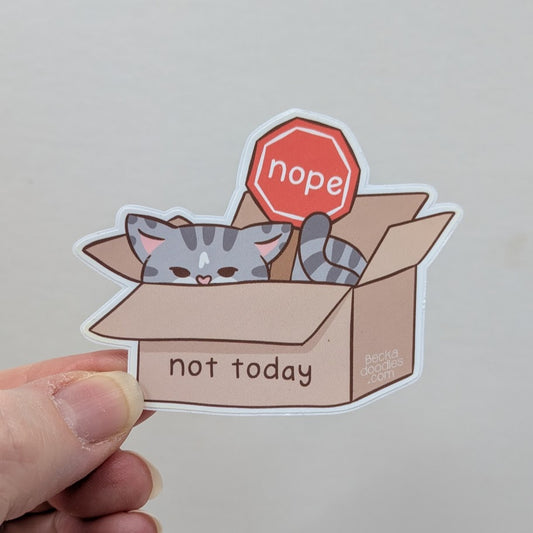 Nope Not Today Cat Sticker