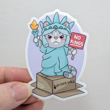 No Kings Statue of Liberty Cat Sticker