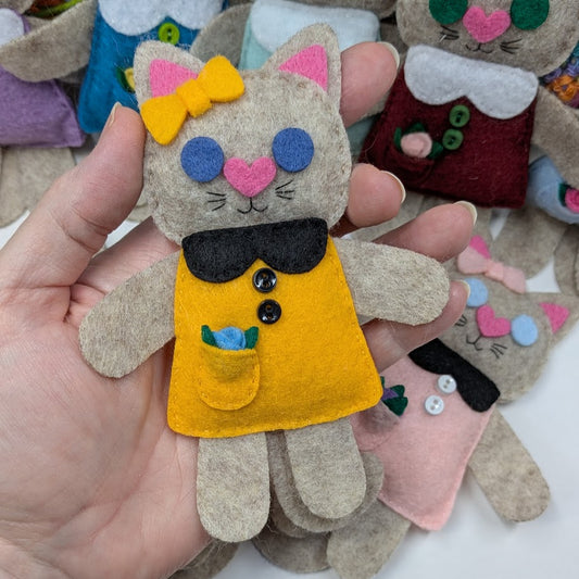 Beige Little Kitty Dolly Felt Plush Toy