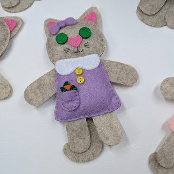 Beige Little Kitty Dolly Felt Plush Toy