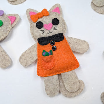 Beige Little Kitty Dolly Felt Plush Toy