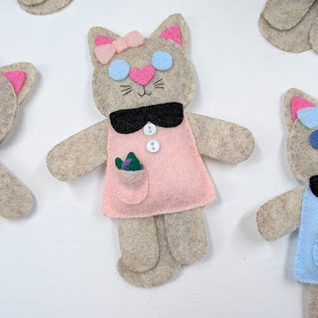Beige Little Kitty Dolly Felt Plush Toy
