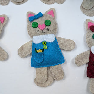 Beige Little Kitty Dolly Felt Plush Toy
