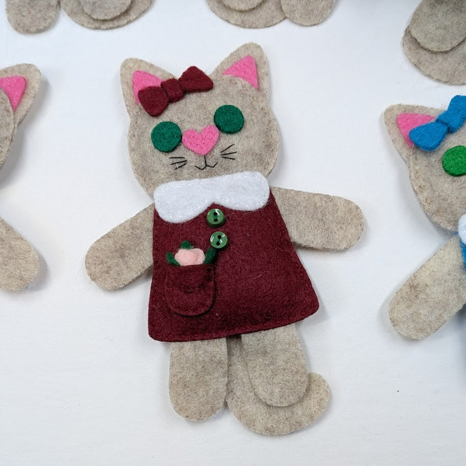 Beige Little Kitty Dolly Felt Plush Toy