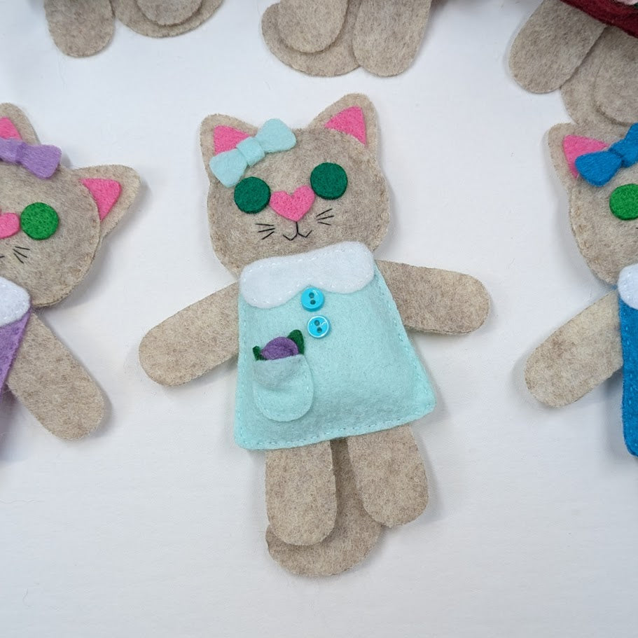 Beige Little Kitty Dolly Felt Plush Toy
