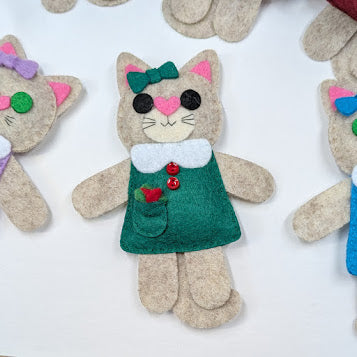 Beige Little Kitty Dolly Felt Plush Toy