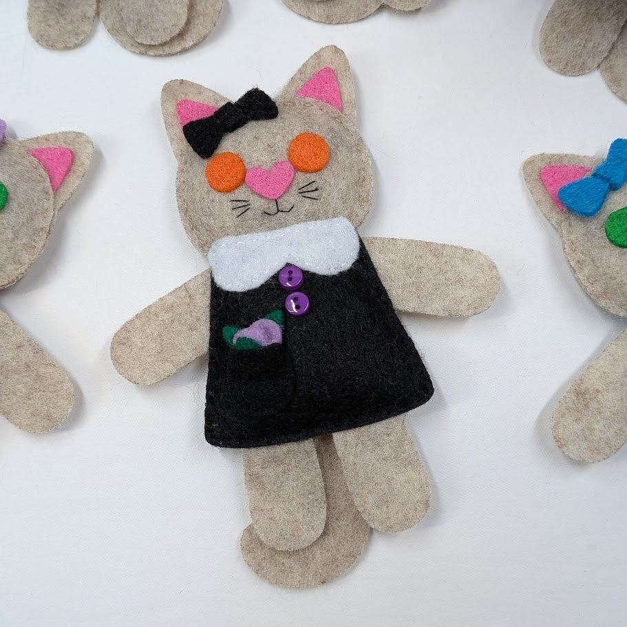 Beige Little Kitty Dolly Felt Plush Toy