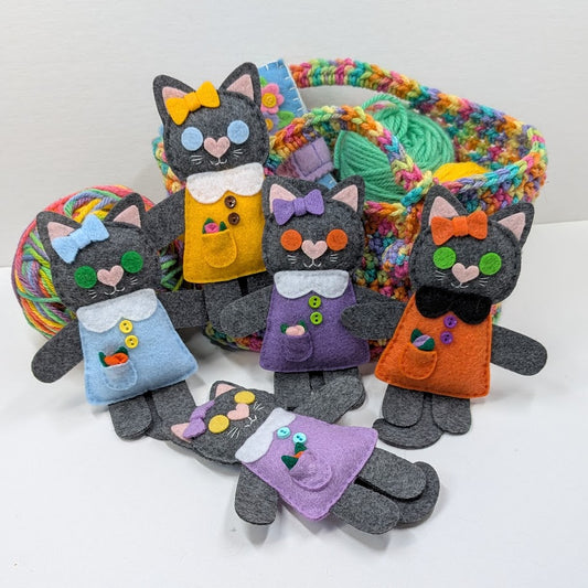 Dark Gray Little Kitty Dolly Felt Plush Toy